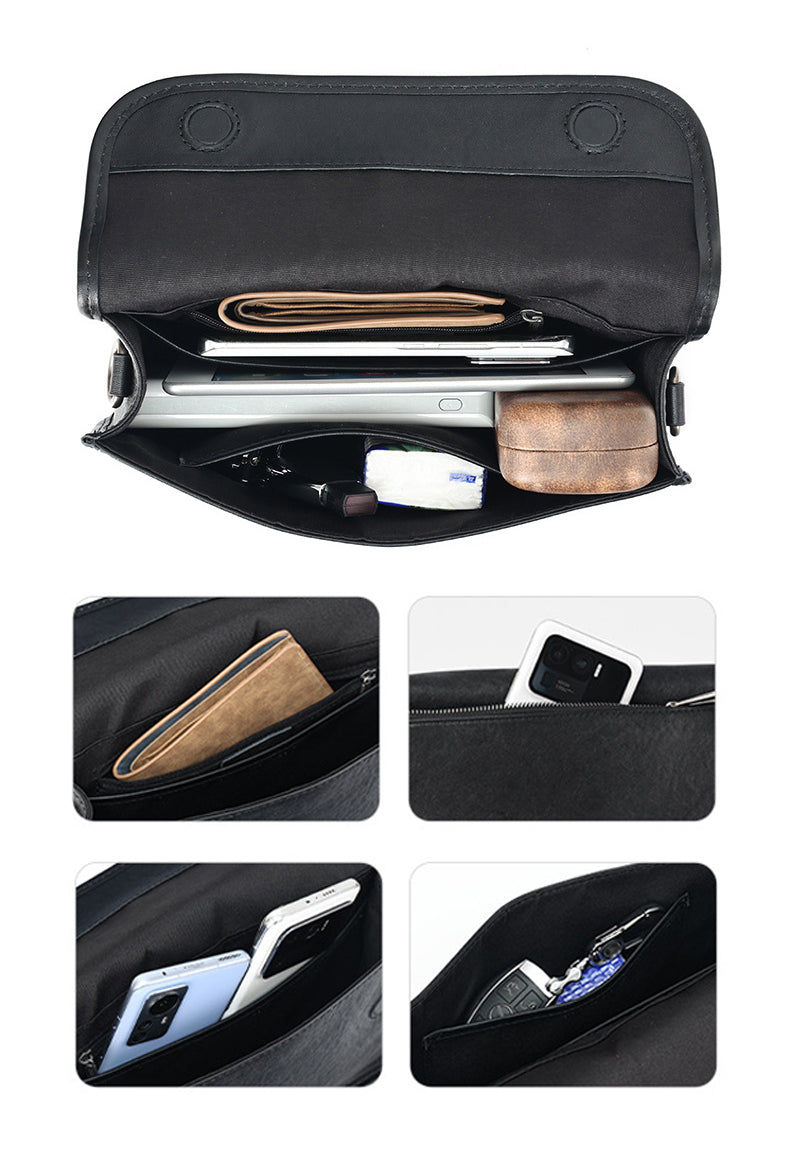 10.2" Men’s Shoulder Bag in Full-Grain Leather