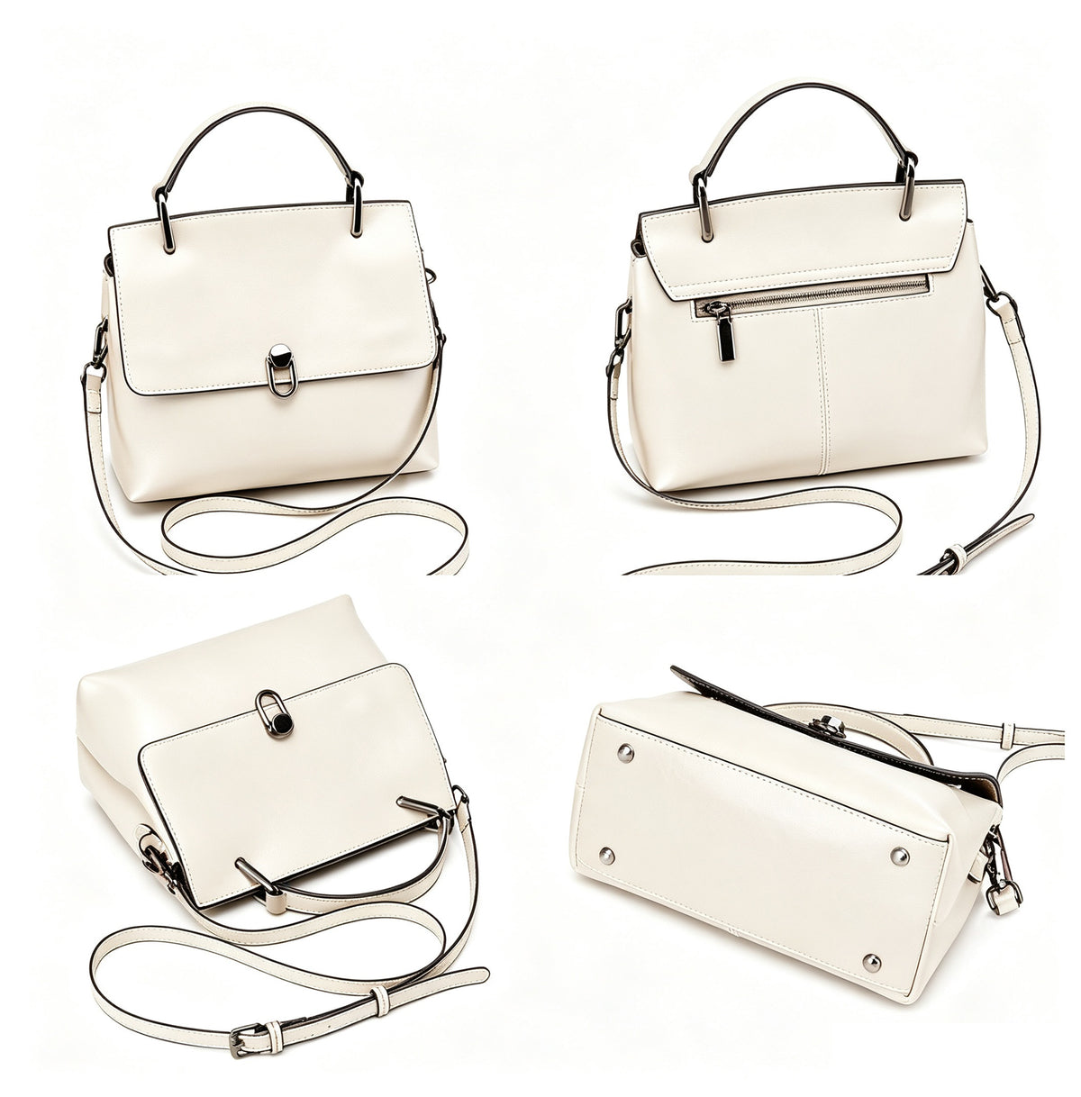 10.2" Handle Satchel in Top-Grain Leather