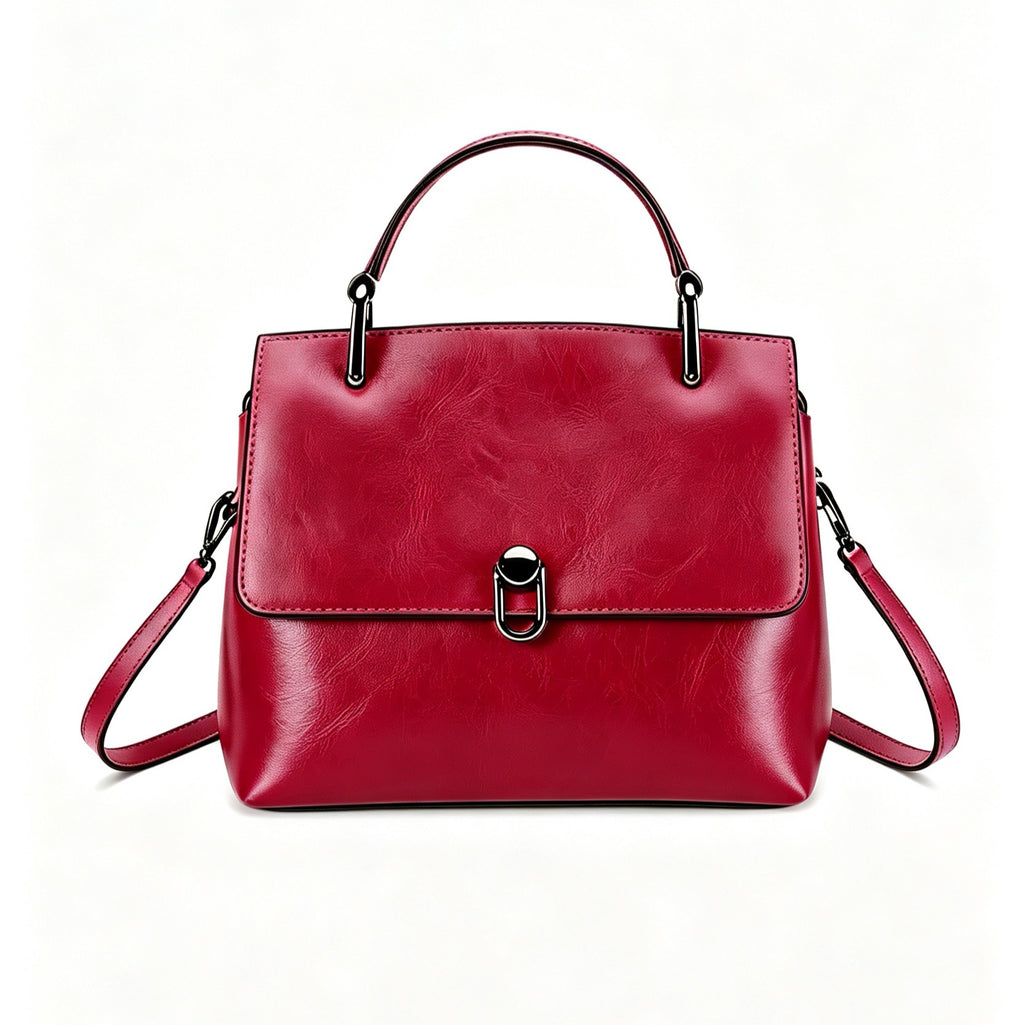 10.2" Handle Satchel in Top-Grain Leather