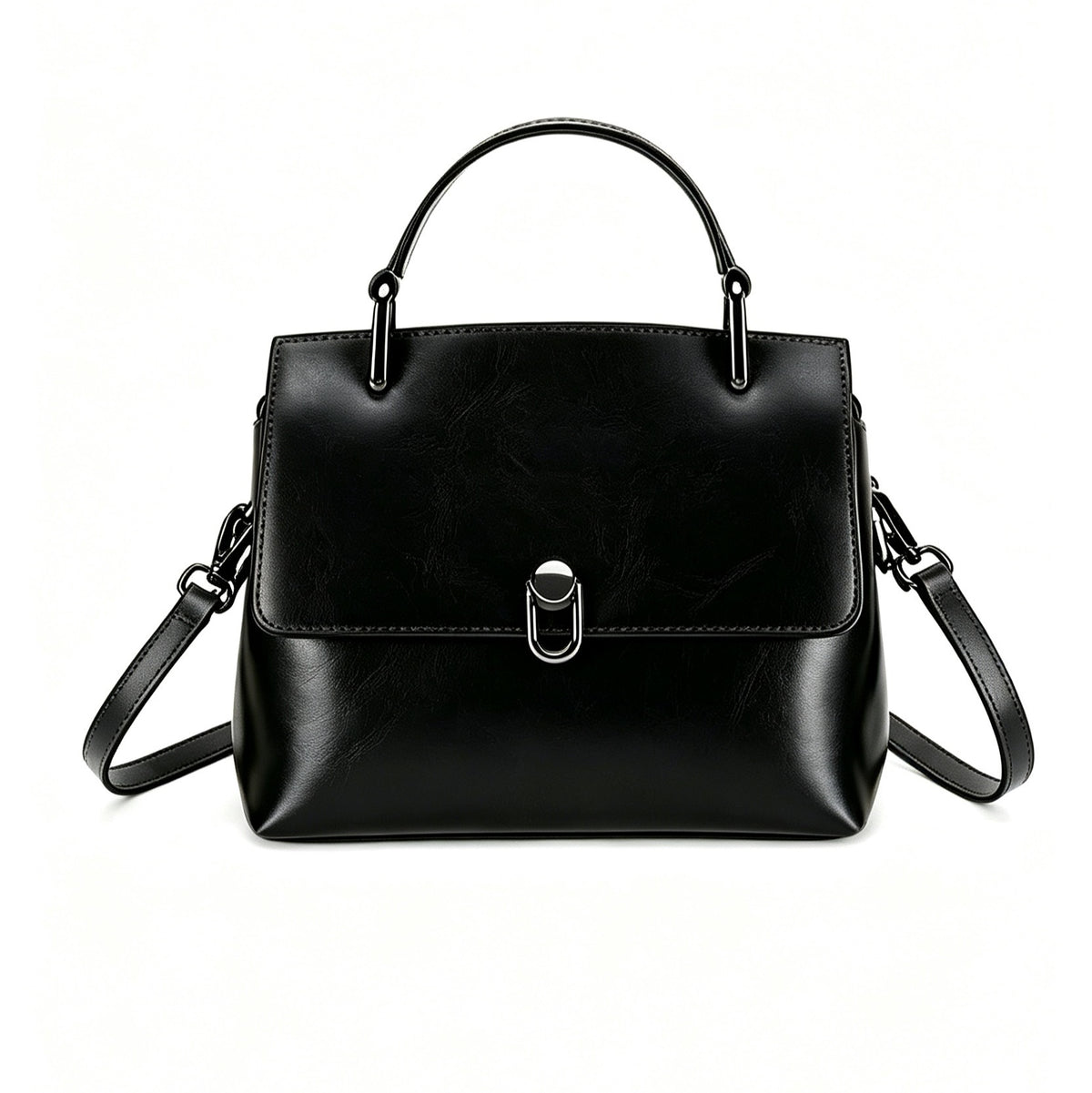 10.2" Handle Satchel in Top-Grain Leather
