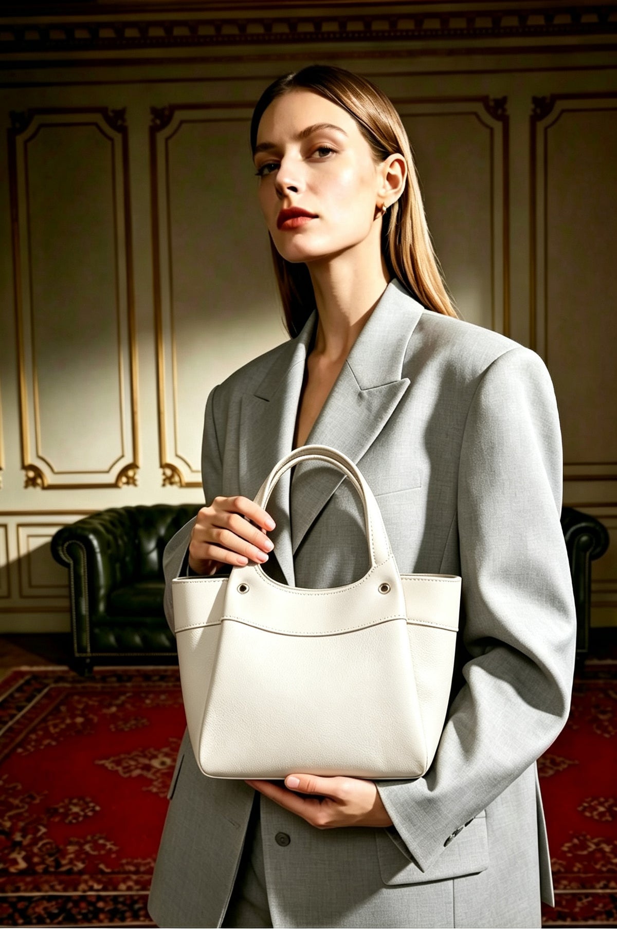 9.8"(Top 13”) Tote Bag in Top-Grain Leather