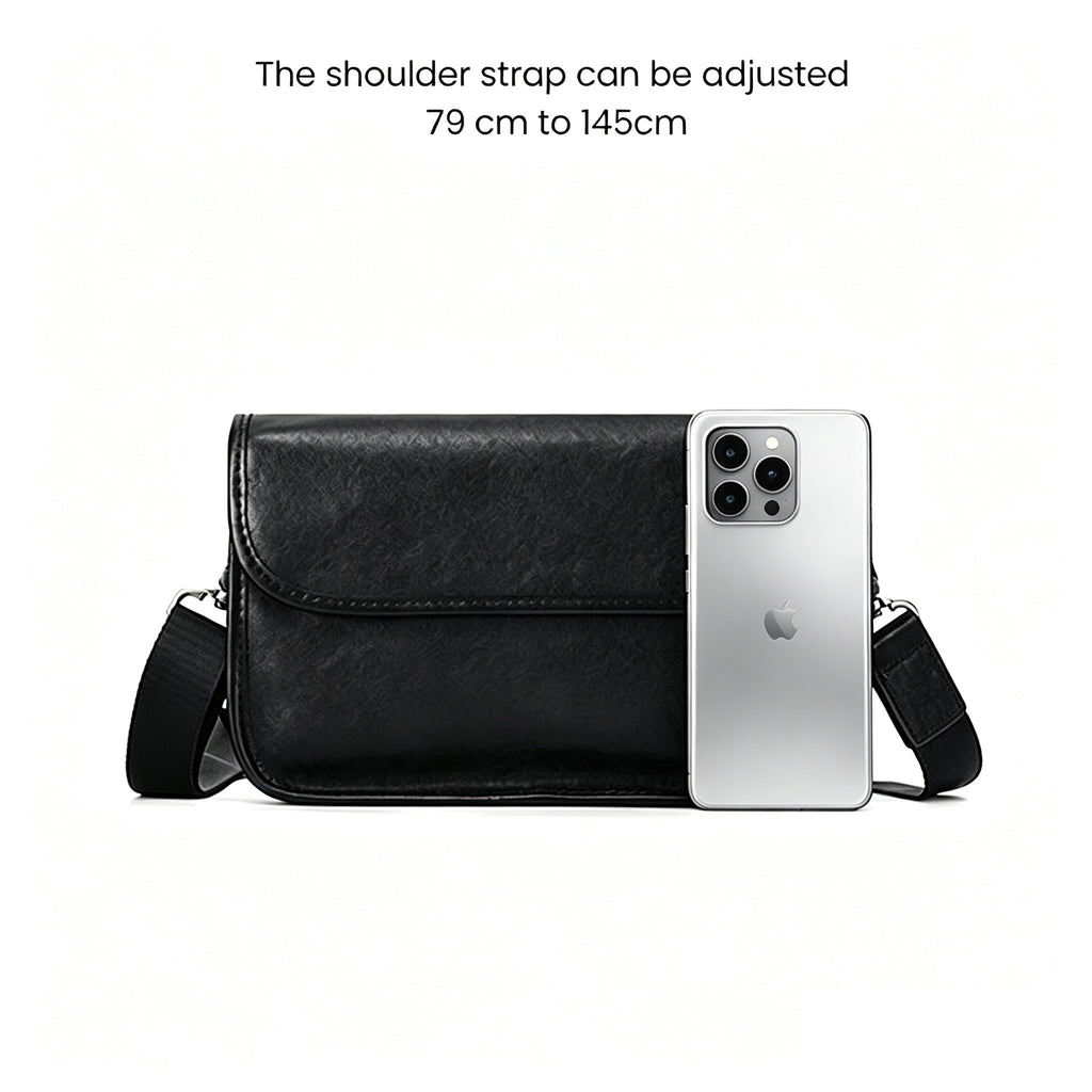 10.2" Men’s Shoulder Bag in Full-Grain Leather