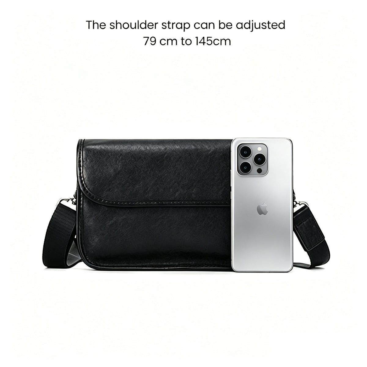 10.2" Men’s Shoulder Bag in Full-Grain Leather