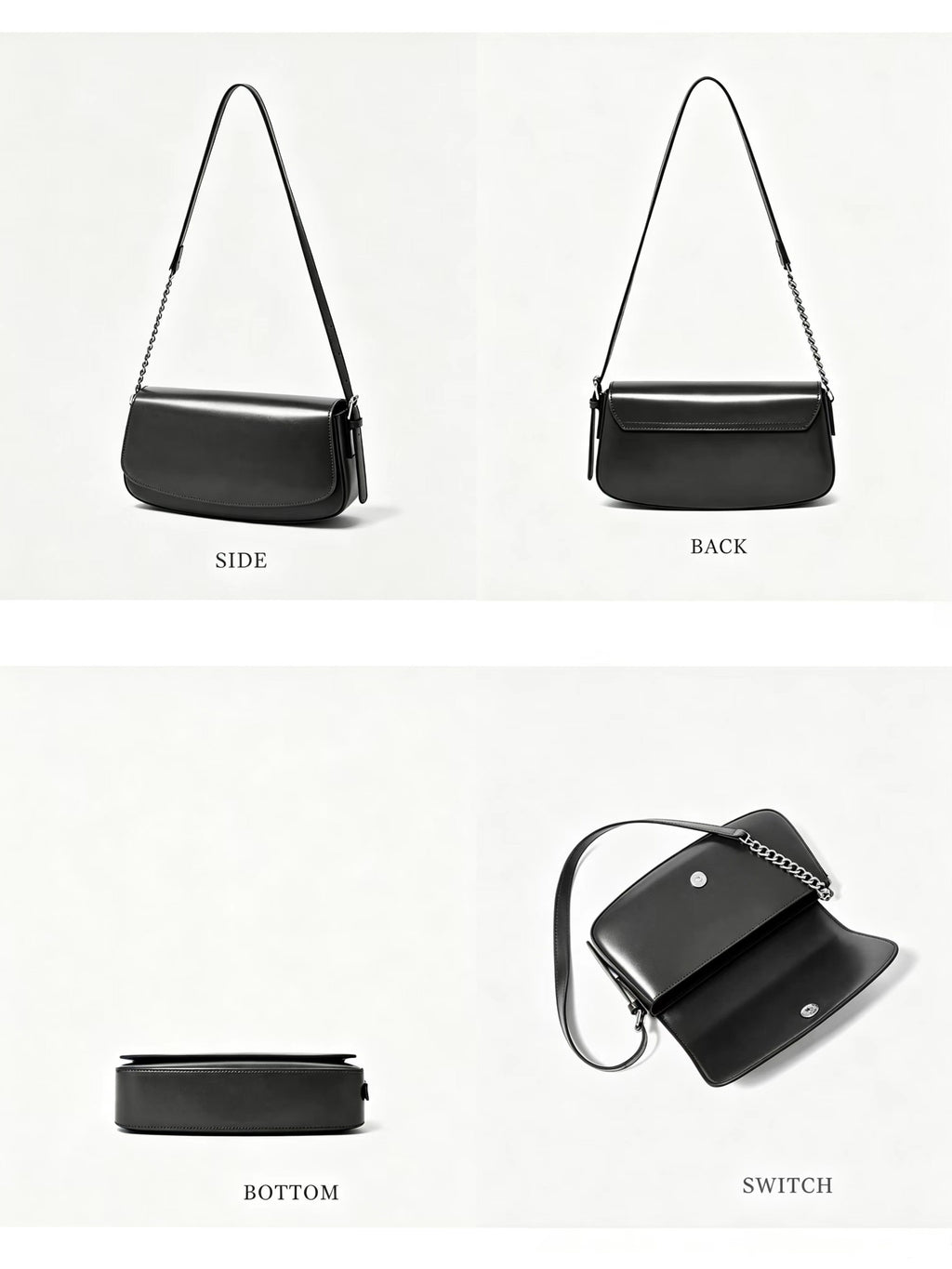 10.2" Baguette Bag in Smooth Grain Leather