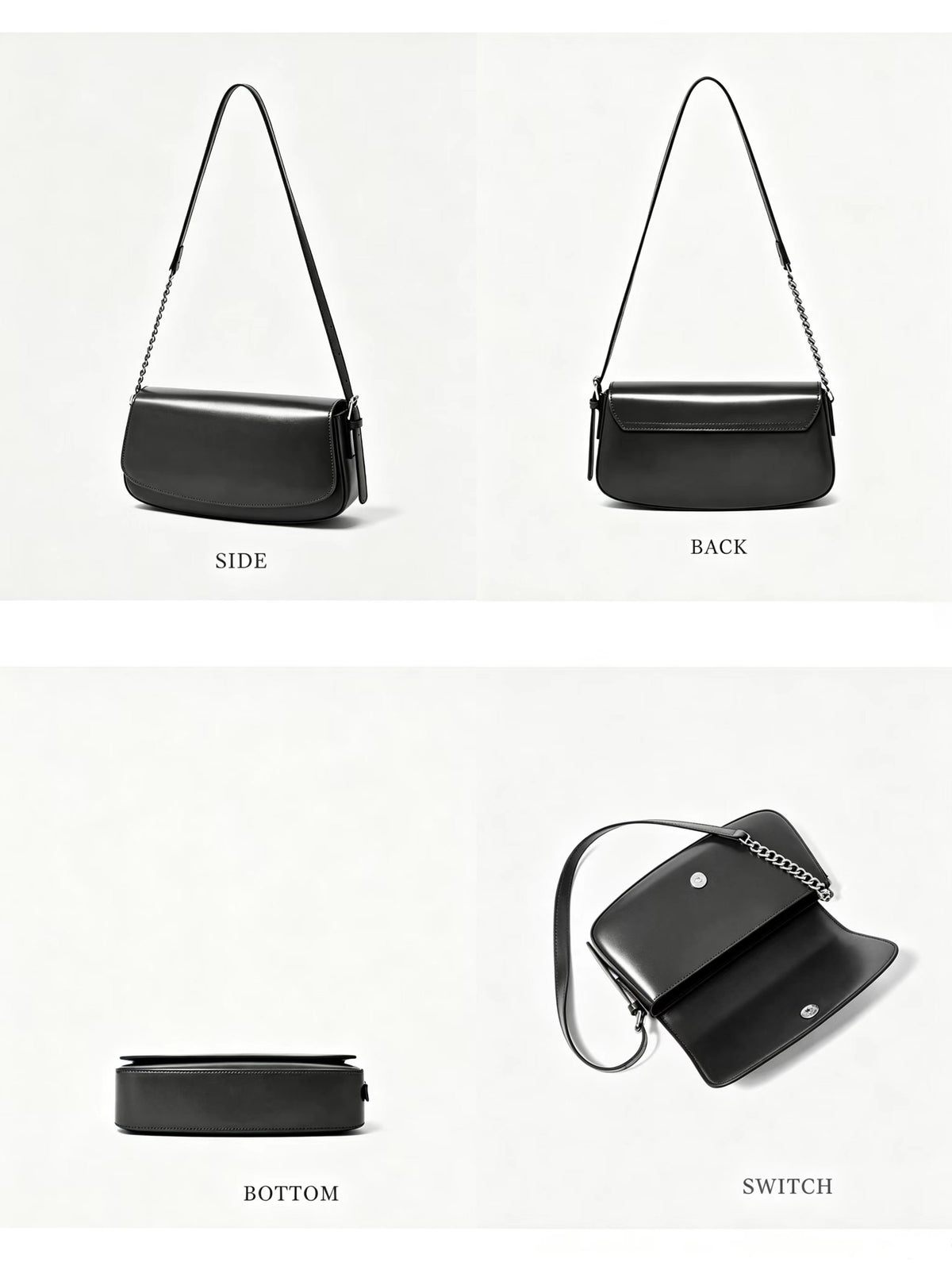 10.2" Baguette Bag in Smooth Grain Leather