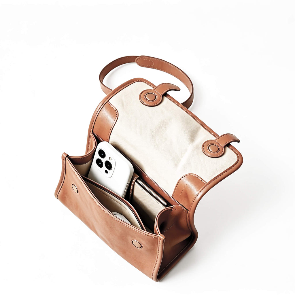 10.2"/11.8" Unisex Messenger Bag in Full-Grain Leather